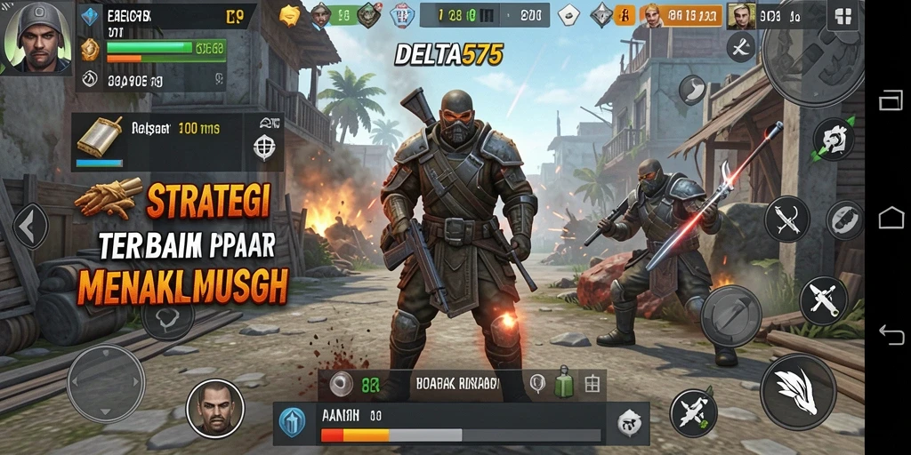 Tampilan aksi seru dalam gameplay strategi DELTA575.