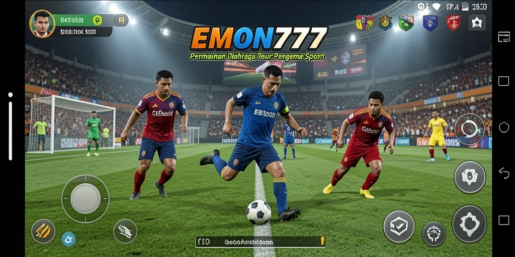 Tampilan gameplay seru dari EMON777 saat pertandingan olahraga.