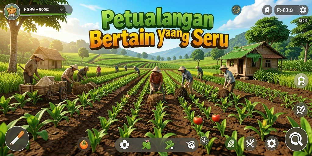 Gameplay FA99 menampilkan petualangan bertani yang mendebarkan.