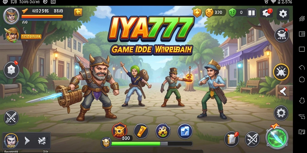 Tampilan gameplay IYA777 menampilkan kemajuan karakter dalam mode Idle.