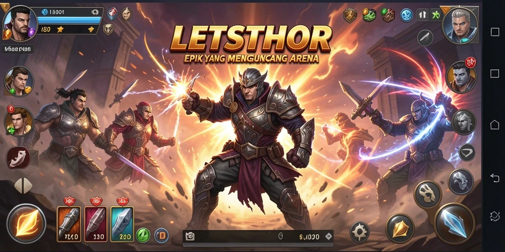 Tampilan gameplay LETSTHOR yang menegangkan dan penuh aksi.