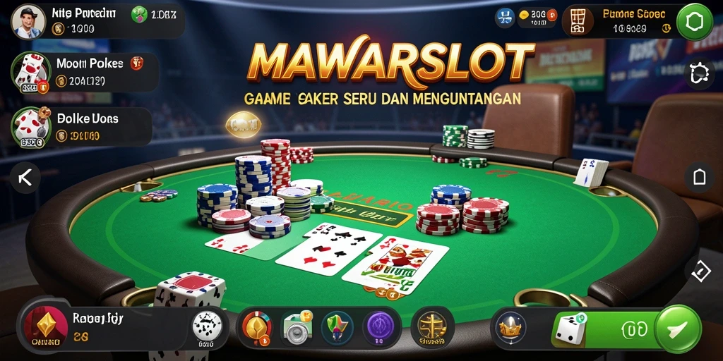 Tampilan gameplay seru dan menarik dalam MAWARSLOT yang menampilkan poker.