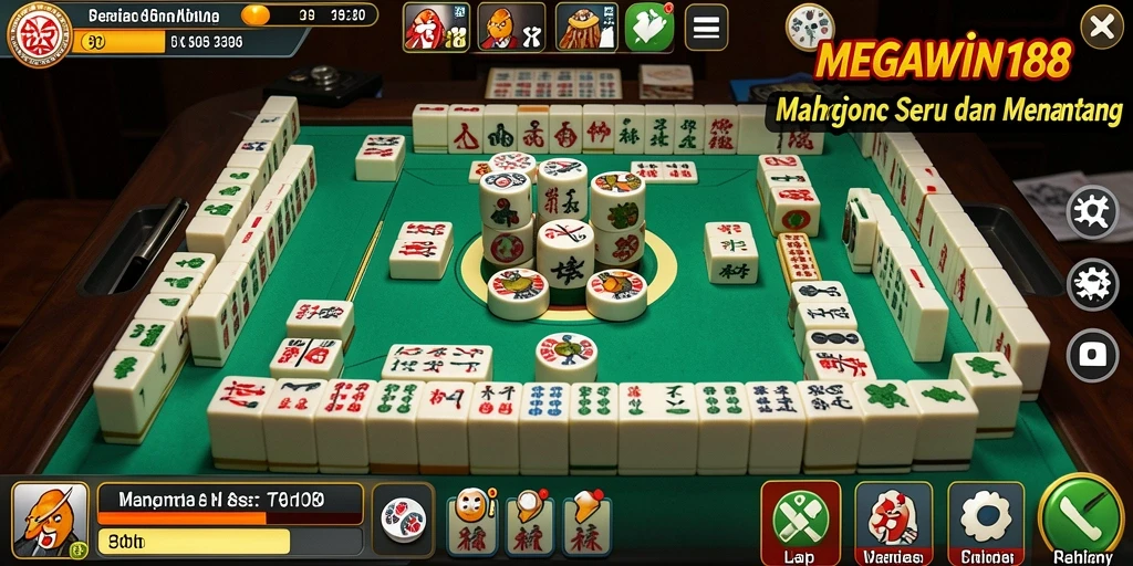 Tampilan gameplay Mahjong yang menarik di MEGAWIN188.