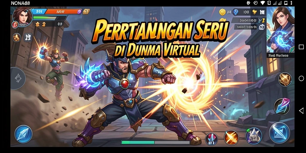 Gameplay beraksi penuh dengan pertarungan epik.