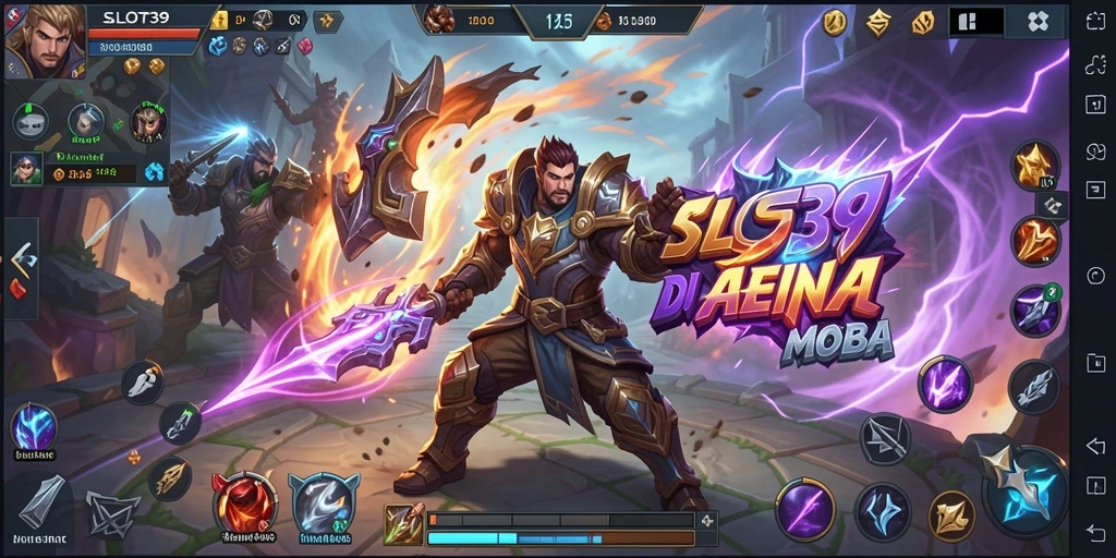 Tampilan gameplay seru di arena pertarungan MOBA.